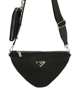 Fashion Triangle 2-in-1 Crossbody Bag LHU467 BLACK